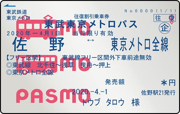 東武東京メトロパスPASMO